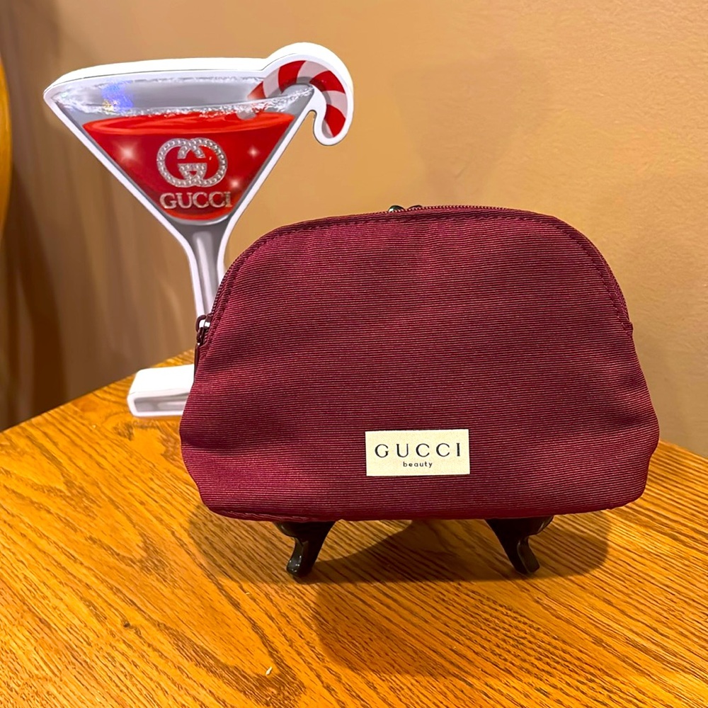 GUCCI Cosmetic Pouch with tester Gucci Sheer Katrin Sand Lipstick (206)